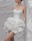 Sexy A line Sweetheart White Satin Short Homecoming Dress Summer Hoco Dresses Cocktail Dress Birthday Outfits HZ1214