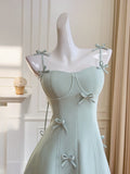 Sexy A line Spaghetti Straps Sage Green Satin Short Homecoming Dress Summer Hoco Dresses Cocktail Dress Birthday Outfits HZ1214