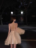 Sexy A line Spaghetti Straps White Satin Short Homecoming Dress Summer Hoco Dresses Cocktail Dress Birthday Outfits HZ1214