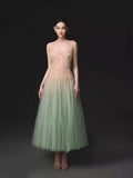 Elegant A line Spaghetti Straps Mint Green Prom Dresses Formal Summer Wedding Guest Dresses Wedding Guest Outfit HZ1214