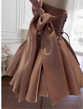 Sexy A line Spaghetti Straps Satin Corset Short Homecoming Dress Summer Hoco Dresses Cocktail Dress Birthday Outfits HZ1214