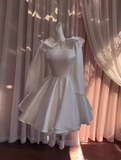 Sexy A line Spaghetti Straps Satin Corset Short Homecoming Dress Summer Hoco Dresses Cocktail Dress Birthday Outfits HZ1214