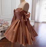 Sexy A line Spaghetti Straps Satin Corset Short Homecoming Dress Summer Hoco Dresses Cocktail Dress Birthday Outfits HZ1214