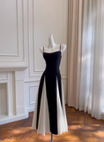Elegant A line Spaghetti Straps Black Prom Dresses Formal Summer Wedding Guest Dresses Wedding Guest Outfit HZ1214