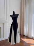 Elegant A line Spaghetti Straps Black Prom Dresses Formal Summer Wedding Guest Dresses Wedding Guest Outfit HZ1214