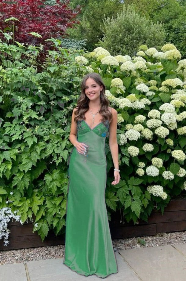 Elegant Blue?? Spaghetti Strap Mermaid Gown for Prom&Party Sleeveless Satin Vintage Formal Evening Dress HZ1108