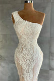 Mermaid Asymmetrical Lace Applique Floor-length Sleeveless Prom Dress HZ1108