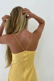 Sweetheart c Yellow Long Sheath Prom Dress With Split HZ1108