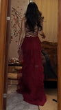 A-Line Spaghetti Straps Chiffon Long Prom Dress Formal Evening Dress HZ1108