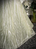 Sage A-Line Off the Shoulder Glittering Tulle Sequins Long Prom Dress Sweet 16 Dress HZ1108