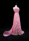 Pink Mermaid Spaghetti Straps Satin Beaded Long Prom Dress Beautiful Bridalmaid Dress Birthday Dress HZ1108