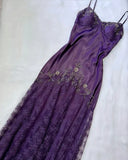 Vintage Spaghetti Straps Lace Beaded Prom Dress Graduation Prom Dress Adult Ceremony Dress HZ1108
