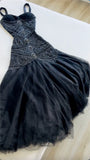 Vintage Yellow Mermaid Tulle Chiffon Long Prom Dress Pretty Birthday Dress HZ1108