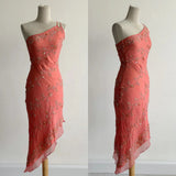 Fairytale Light Green Simple Bodycon Party Dresses Elegant One Shoulder Chiffon Applique Beaded Prom Dress HZ1108