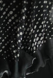 Mermaid Black Spaghetti Strap Chiffon Long Prom Skirt Polka Dot Evening Dress HZ1108