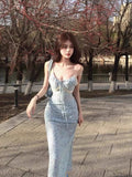 Tea Break French V-neck Floral Sling Dress HZ1108