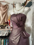 Unique Mermaid Strapless Glitter Satin Ball Dress Beautiful Birthday Evening Dress HZ1108