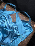 Elegant Blue Sweetheart Neck Bodycon Dress Satin Backless Prom Dress Formal Evening Dress HZ1108