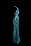Beautiful Blue Halter Mermaid Backless Long Prom Dress Gorgeous Formal Evening Dress HZ1108