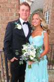 ??Enchanted Blue Sweetheart A-Line Prom Dress & Wedding Dress??- Elegant Chiffon Ruffled Birthday Party Dress HZ1108