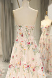 Sweet 16 ?? Strapless A-line Floral Prom Dress &Wedding Dress- ?? Gorgeous Embroidery Applique & Tulle Evening for Birthday, Graduation HZ1108