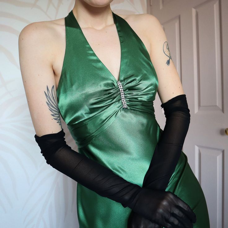 **??Vintage Forest Green Backless Ball Gown - Glam Sparkling Beads & Satin for Prom,?? Galas& Parties** HZ1108