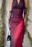 Elegant Green Formal Dresses, V-neck Sheath Glitter Birthday Dresses, Chiffon Retro Backless Party Dresses HZ1108