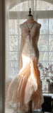 Fairytale Spaghetti Straps Ombre Chiffon Mermaid Gowns Vintage Gentle Backless Prom Dress HZ1108
