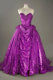 Classic Gold Sweetheart Glitter Beaded Tulle Ball Gowns Formal Evening Gowns HZ1108