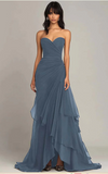 Elegant Mermaid Dark Green Sweetheart Tulle Long Prom Dresses Formal Evening Dresses with Rufflest HZ1108