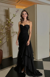 Elegant Dark Green A-Line Sweetheart Tulle Layered Long Prom Dresses Formal Evening Dress HZ1108