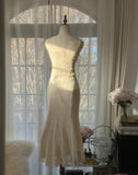 Gentle White V-neck Chiffon Lace Applique Short Party Dress Elegant Bridesmaids Dress Homecoming Dress HZ1108