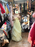 Fairytale Yellow Chiffon Cocktail Party Dresses Halter Neck Sleeveless Guest Dresses HZ1108