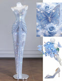 Glittering Rhinestone Spaghetti Strap Bodycon Evening Gowns Gorgeous Long Prom Dresses HZ1108