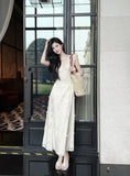 Hollow Butterfly Embroidery Dress French Summer Vacation Waist Gentle Dress HZ1108