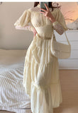 Vintage Palace Style Lace Chiffon Prom Dresses Fairytale Birthday Evening Gowns HZ1108