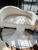 Elegant White V-Neck Chiffon Beaded Mermaid Prom Dresses Vintage Evening Gowns HZ1108