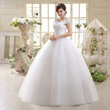 Cheap Cap Sleeve Korean Style Short Lace Fashion Simple Bridal Gowns Crystal Wedding Dresses 2023 Vestido Casamento