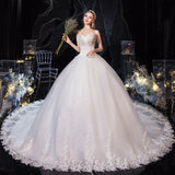 Dress 2023 New Luxury Strapless Wedding Dress With Train Princess Bling Bling Vestido De Noiva Plus Size
