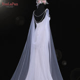 G33 Wedding Cape Bridal Shawl White Tulle Long Cape Cloak Shawl Shrugs Women Party Jackets Wedding Accessories