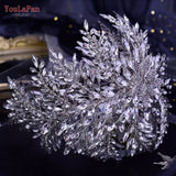 HP420 Luxury Bridal Tiara Wedding Headband Rhinestone Wedding Hair Accessories Handmade Bride Headpiece Head Jewelry