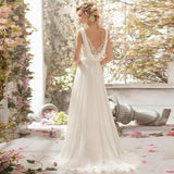 De Noiva Boho Wedding Dress Beach Wedding Dresses Sleveless V Neck Simple Bridal Dress Robe De Soiree