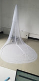 Ivory Brilliant Beaded Edge Long Wedding Dress Veils Wedding Accessories Cathedral Bridal Veils In Stock Hot Selling