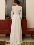 Elegant Muslim Boho Wedding Dress 2023 Long Sleeves High Neck Vintage Bridal Dress Lace Appliques Vestido De Noiva