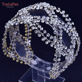 HP243 Full Rhinestone Headband for Women Bridal Headpiece Wide Hair Band Handmade Headwear Wedding Hair Accessories