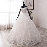 Novias New Arrival Africa Style Korean Lace Applique Wedding Dress V Neck off Shoulder Plus Size Bridal Gown Dress Princess