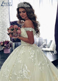Luxury New Off Shoulder Lace Ball Gown Wedding Dress 2023 vestido de noiva robe de mariee vestidos de festa Bride Dress