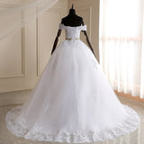 Train Ball Gown Belted Wedding Dresses 2023 Bridal Dress Off Shoulder Vestidos De Novia Robe De Mariee