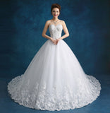 High Quality See Through Wedding Dresses Ball Gowns Lace Up Bride Dres Vestidos De Novia Plus Size Customized Dress