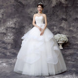 Novias Strapless Wedding Dress 2023 New Korean Style Ivory Princess Bride Frocks Bridal Gown Pluse size Vestido De Novia